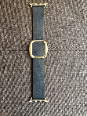 Genuine Apple Natural Leather Modern Buckle Watch Band 40mm L
